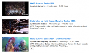 wwe survivor series on youtube